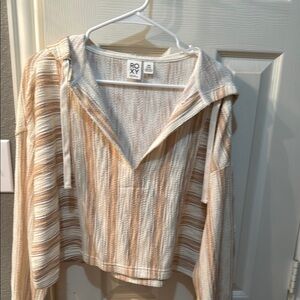 Roxy Women's Striped Cream Sweater